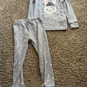 Kids Grey Star bunny Pajama Set